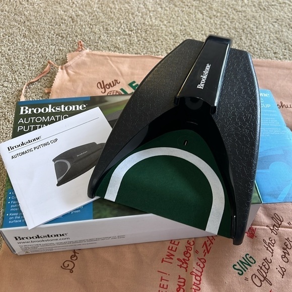 Golfer’s Lot: Brookstone Automatic Putting Cup, Practice Balls, Funny Golf Towel - Picture 8 of 9